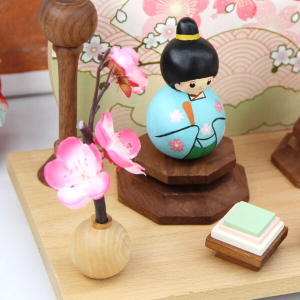 ひな道具 雛道具 木製 ひな人形道具 雛人形用飾り花(一対) 桜単品 ひな飾り ひな祭り 木製丸台 OKBABY - 画像 (2)
