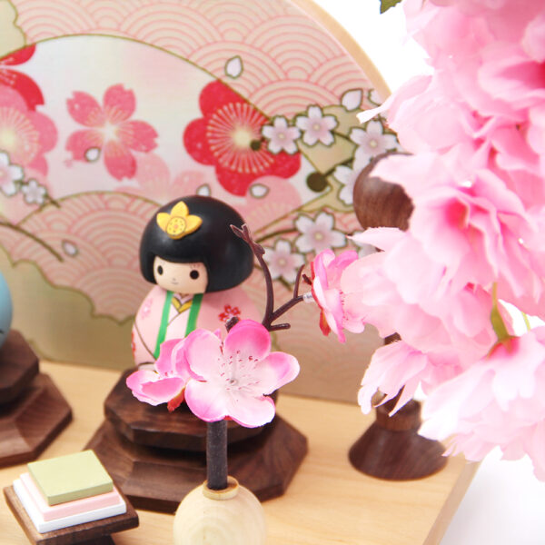 ひな道具 雛道具 木製 ひな人形道具 雛人形用飾り花(一対) 桜単品 ひな飾り ひな祭り 木製丸台 OKBABY - 画像 (3)